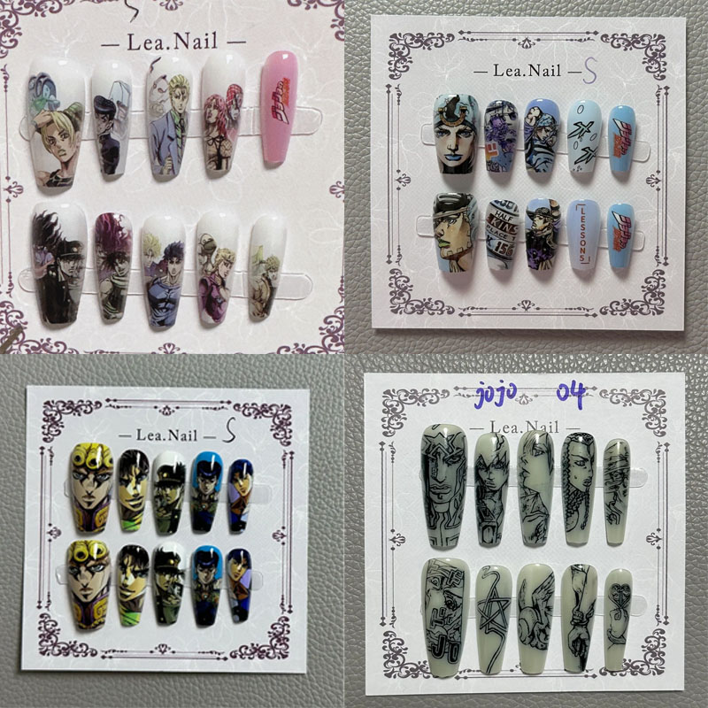 Nail Art - JOJO дизайн ногтей студенческий аниме мультяшная